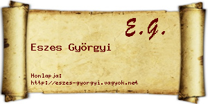 Eszes Györgyi névjegykártya
